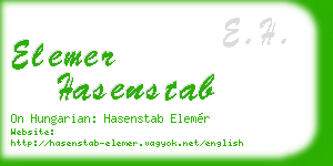 elemer hasenstab business card